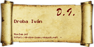 Droba Iván névjegykártya