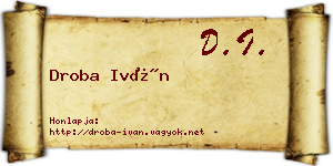 Droba Iván névjegykártya